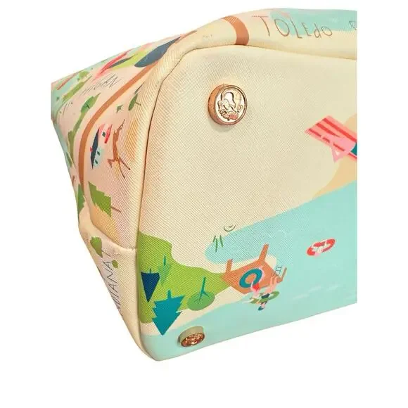 Spartina 449 Great Lakes Leather Trim Beach Vacation Shopping Large Tote Bag - Picture 8 of 13